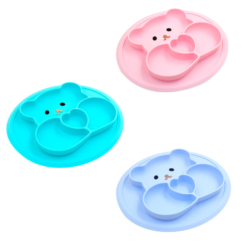 Multi-color optional silicone baby plate