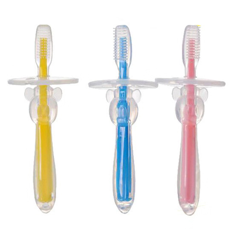 silicone training teething toothbrush