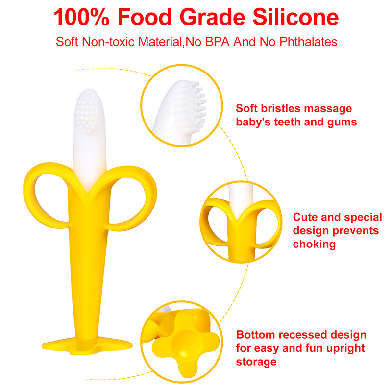 silicone training teething toothbrush