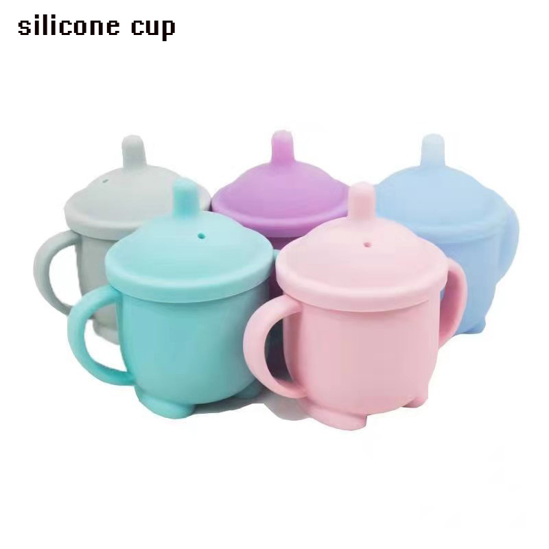 baby silicone cup with dual handles