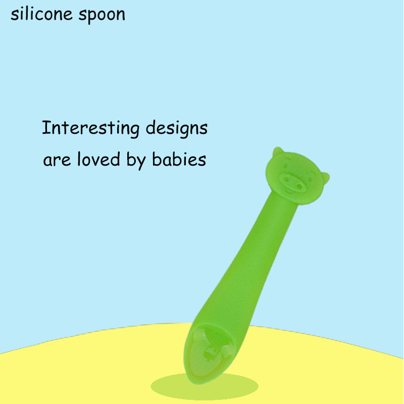 Food grade silicone baby training spoon