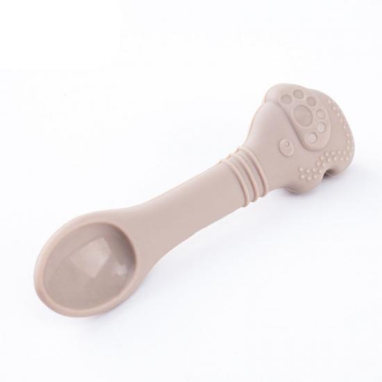 Silicone cartoon baby training eating spoon