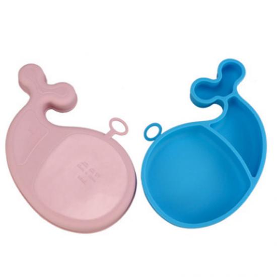 Food-grade children's silicone dinner plate, partitioned silicone food plate,strong suction silicone plate