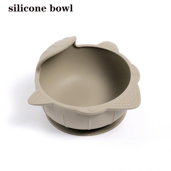  Silicone Suction Shatter-resistant Baby Practice Eating Cartoon Bowl