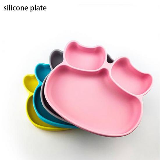 divided silicone plate with suction for kids